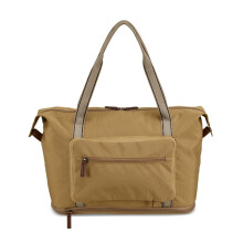Joules Travel Collection, Softside Foldable Packaway Duffle Bag for Overnight, Portable, Carry On, Expandable, One Size, Tan