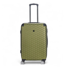 Infinity Leather Green Suitcase Medium 24-Inch Hard Shell ABS Lightweight Durable Trolley Travel Cabin Holiday Luggage Bags (M(73cm 72L))