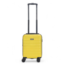 15 Inch Yellow Lightweight Underseat Cabin Bag ? EasyJet Approved Carry-On Suitcase, Durable ABS Hard Shell, Smooth Double Spinner Wheels,