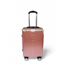 Children Kids Holiday Travel Character Suitcase Luggage Trolley Bags 18" (22" Rose Gold Colour Hard Shell Minnie Mouse)
