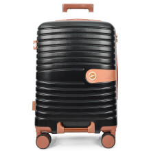 Hard Shell Suitcase with Lock, 4-Wheel Spinner, Lightweight Travel Expandable Luggage HLG118 (Black, Small)
