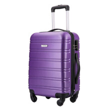 FLYMAX Cabin Luggage 4 Wheel Suitcase Lightweight Carry on 55x35x20 Approved for Flybe Ryanair Easyjet British Airways Purple