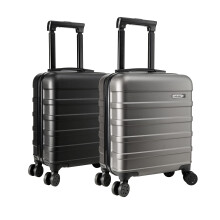 Cabin Max Anode Set of Two 45x36x20cm Lightweight Hand Luggage Suitable for Easyjet Under Seat (Black & Graphite, 45x36x20 cm)