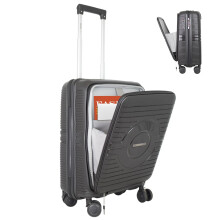 Bordlite? 20? PP Cabin Suitcase ? 55x37x24cm Airline Approved Lightweight Polypropylene Luggage with Lockable Front Laptop Compartment, 360? Spinner