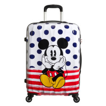 American Tourister Disney Legends - Spinner M, children's luggage, 65 cm, 62.5 L, multicolor (Mickey Blue Dots)
