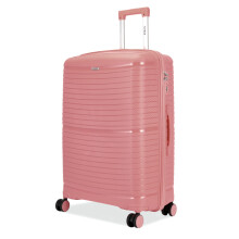 FLYMAX 24" Medium Suitcase 4 Wheel Lightweight Luggage Hard Shell Polypropylene Travel Case Hold Check in Fits 15kg - 20kg Medium Size + 3 Digit Lock