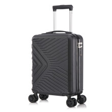 DK Luggage EasyJet 45x36x20 Underseat Cabin Bag Carry On Hand Luggage Suitcase ABS147 with 4 Wheels 18 Inch (Black, Underseat)