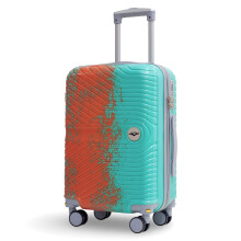 CBA Cabin Luggage ? 56cm Lightweight Suitcase (50cm Without Wheels, Airline Compliant) ? ABS+PC Shell, Removable Wheels, Spare Wheel, Built-in Cup