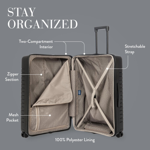 B Y Hard-Shell Large Trolley, One SizeBlack 2