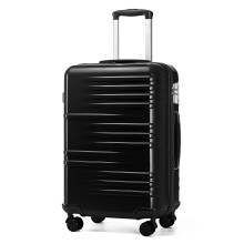 British Traveller 28" Large Suitcase Lightweight Hard Shell Luggage Durable Check in Hold Luggage with TSA Lock and 4 Spinner Wheels(28", Black)