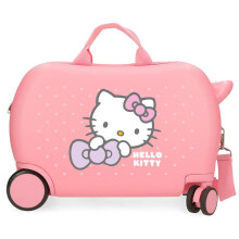 Hello Kitty My Favourite Bow, Cabin Suitcase, Children's Suitcase, Made of ABS, Four Double Wheels with Multi-Directional Swivel, Practical Interior