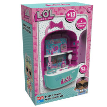 L.O.L Surprise Born 2 Travel Glitzy Suitcase With Built-in Mirror- Free Wheeling Case with Kids Safe Beauty Accessories and Make-up, for Kids