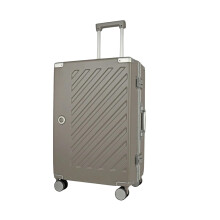 100% Polycarbonate Zipperless Medium Suitcase, Hardshell Check in Luggage with Double TSA Locks and 4 Wheels, Aluminium Alloy Handle, Flight Case for