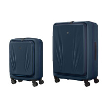 WENGER Skyon 2-Piece Suitcase Set, Carry-On Luggage + Large Travel Case, Hard-Shell, Trolley, Laptop and Tablet Compartment, Security Lock, Blue,