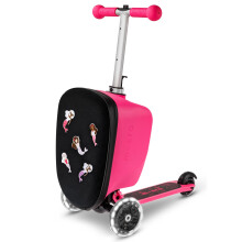 Micro | Suitcase Scooter | Ride on Suitcase for Kids | Patch & Play | Toddler Flight Essential | Foldable & Lightweight | 2-6yrs | Pink
