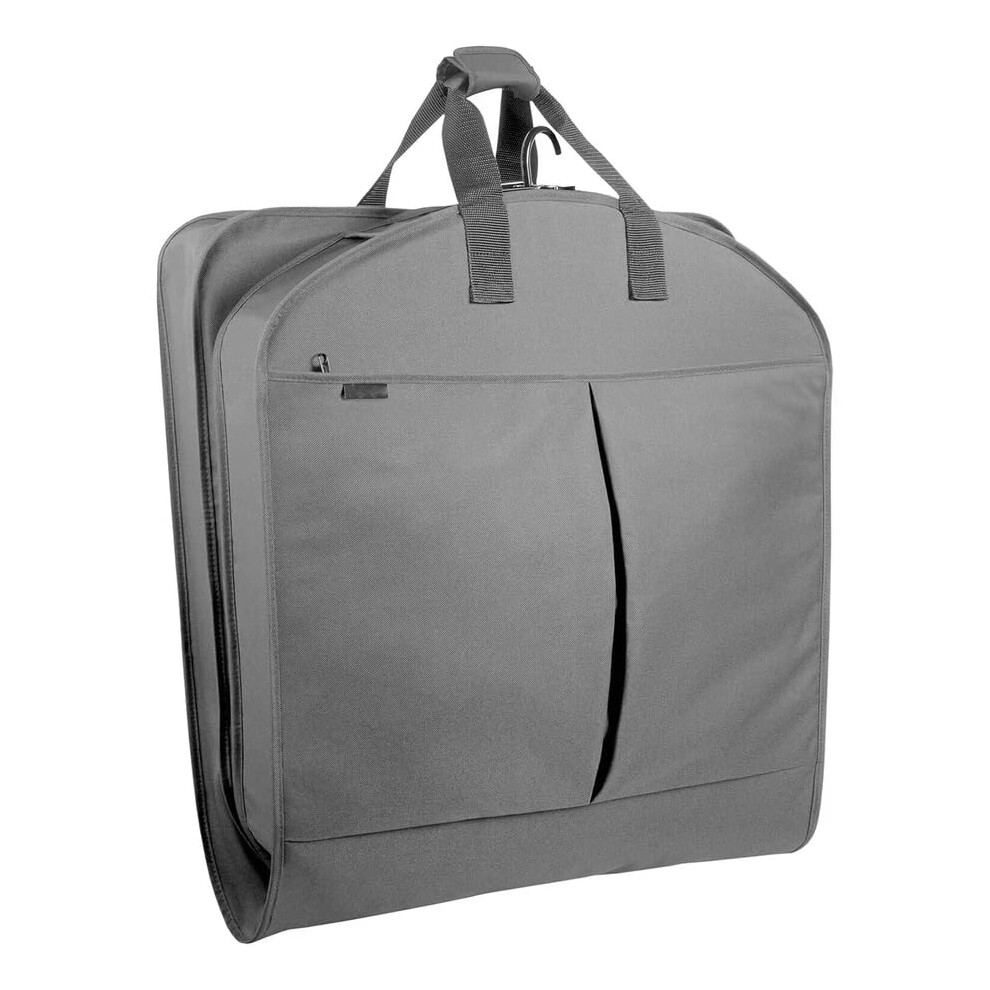 Burakh Large Foldable Premium Garment Carrier Suit Bag With Adjustable Handles - Wardrobe, Jacket, Dress Cover Storage For Men's Travel (Dark Grey)
