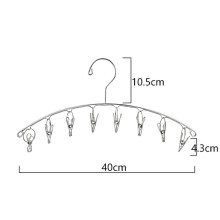 Percha con pinzas a prueba de viento para percha multiusos, tendedero resistente a la corrosión con 8 pinzas, tendedero de acero inoxidable para