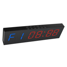 LED Fitness Timer Black Remote Control Wall Mountable Desktop Countdown Stopwatch TABATA