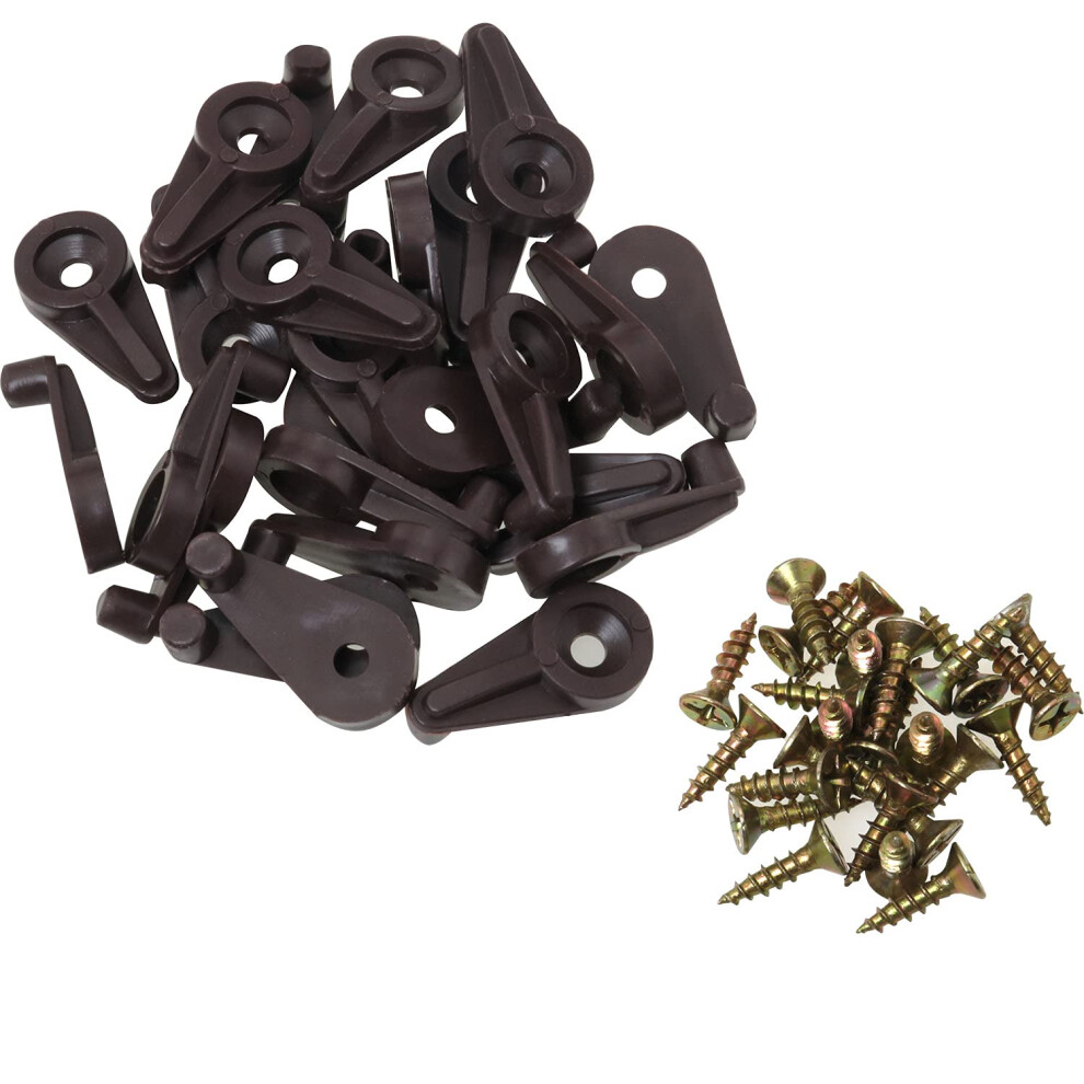25Pcs Glass Door Retainer Clips For 4Mm Panels, Brown Plastic Clamps With Screws 9771547227847