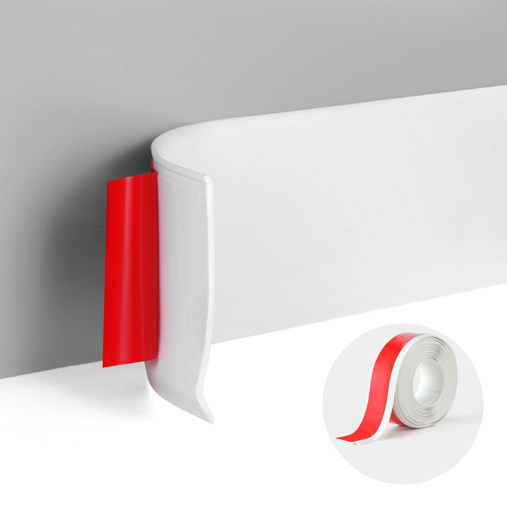 Peel And Stick Baseboard Trim 20Ft White Flexible Self Adhesive Vinyl Wall Base Molding 9771547227908