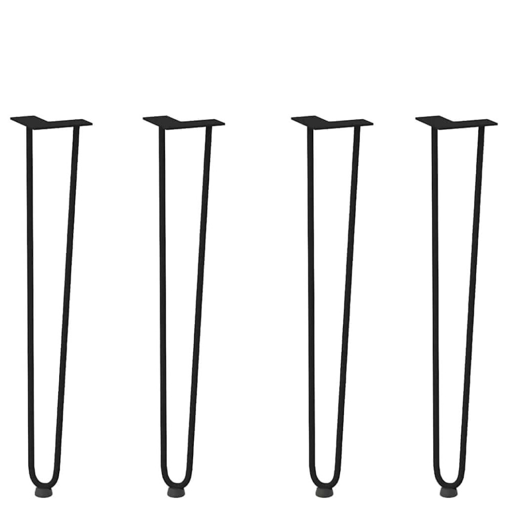 Black Powder Coated Hairpin Table Legs, Corrosionresistant Black Steel, Load Capacity 9169991250632