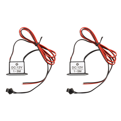 2X Red-Black Cable  12V EL Wire Neon Glow Strip Light Driver Unit Inverter 1