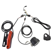 E-Bike Front Brake Bakljus Set 24/36/48V Cykelställslampa med Signalhorn Strålkastarströmbrytare Elektrisk Cykel Bakljus