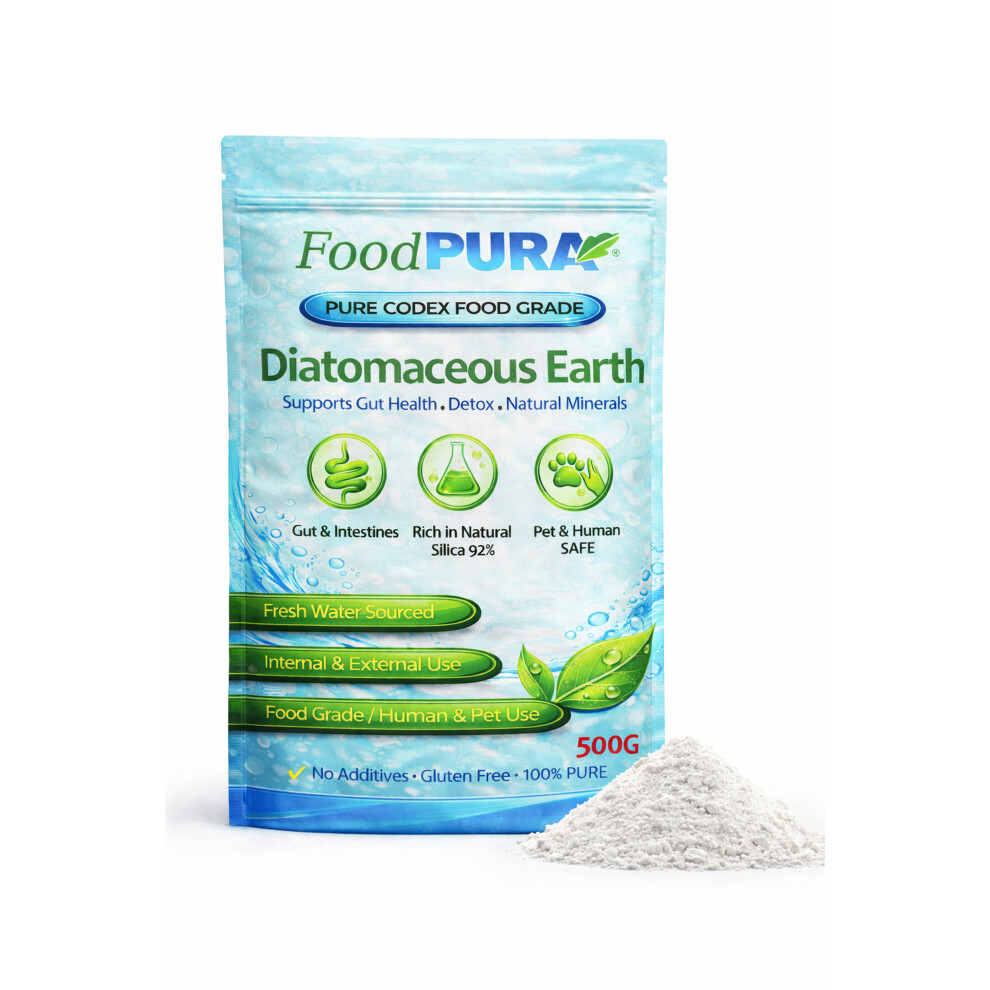 Foodpura 500G Codex Food Grade Diatomaceous Earth De Powder White