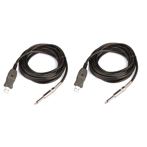 2pcs 3 Meters Guitar to PC USB Recording Cable Lead Adaptor Converter Connection Interface 6.5mm