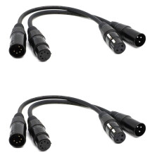 2X Cable de Audio XLR Macho de 3 Pines A XLR Hembra de 5 Pines Y XLR Hembra de 3 Pines A XLR Macho de 5 Pines, para Micrófono DMX Luz de Escenario