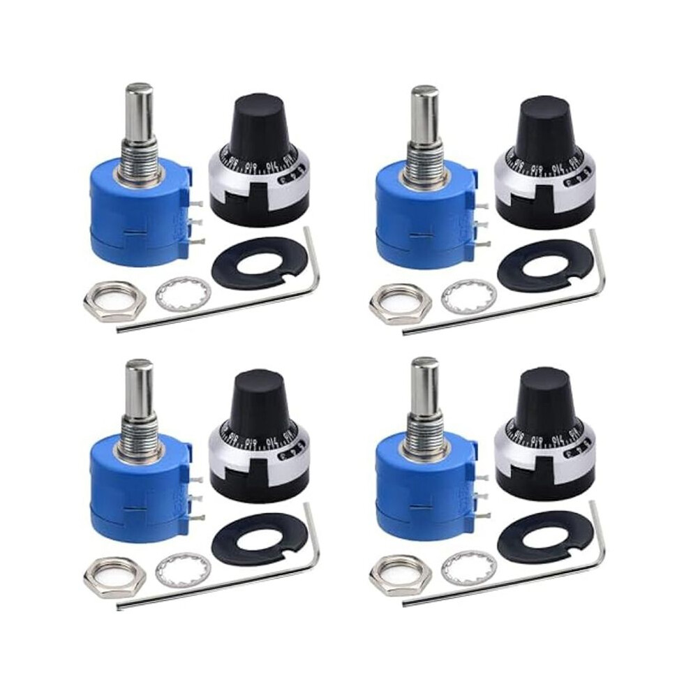4Pcs 3590S-2-103L 10K Ohm Rotary Potentiometer 10-Turn Wire Wound Precision Multi Turn Wirewound Potentiometer 6033584847307