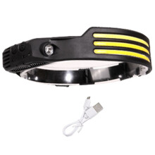 Lampe Frontale à Induction Lampe Frontale COB Lampe Torche Frontale Rechargeable USB (LumièRe Blanche)