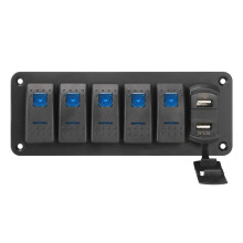 Rocker Panel Light Toggle Digital Voltage Display 4.2A USB Chargers Port for Car Marine RV Truck