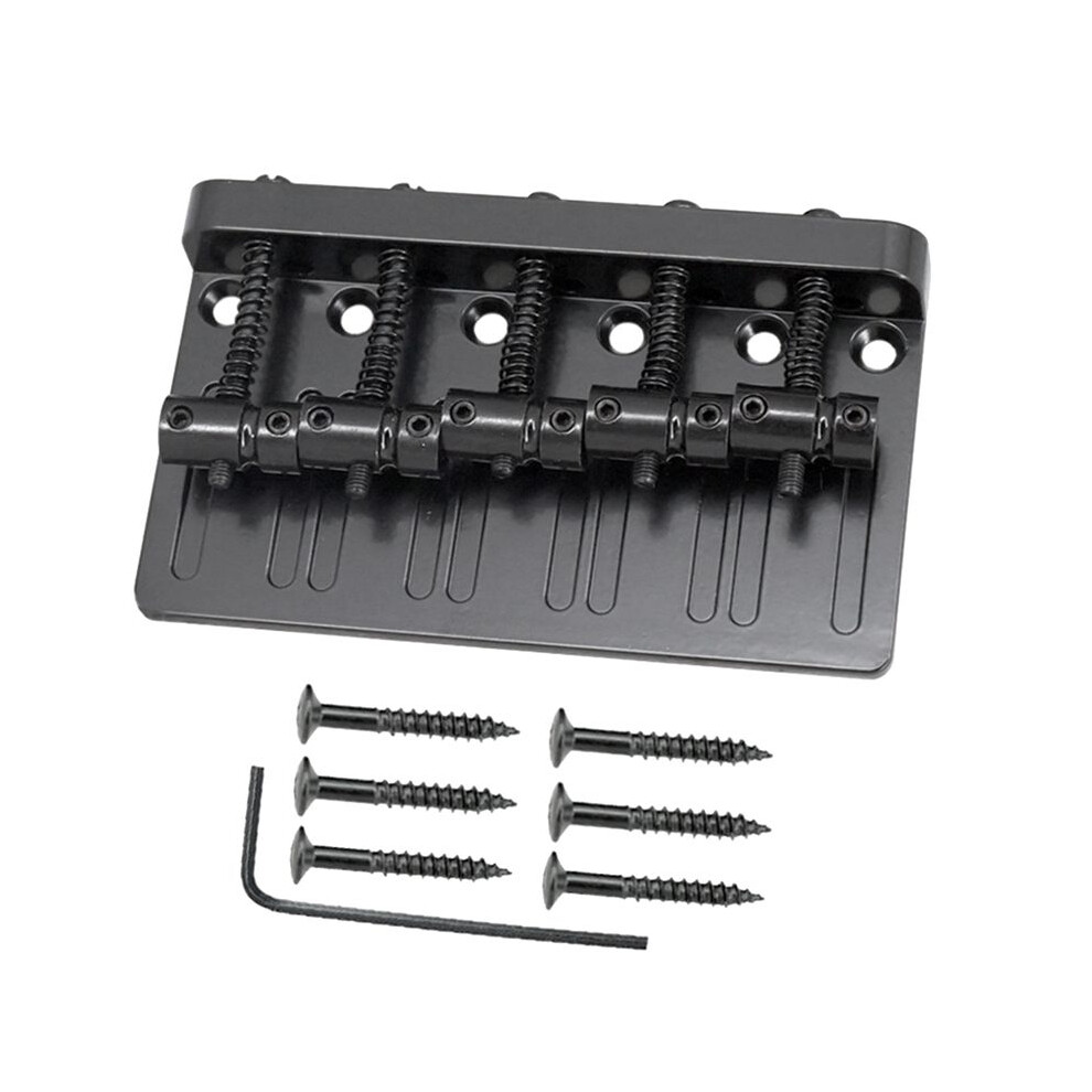 5 String Thickened Bass Saddle Bridge Pull String Plate For 5 String Electric Bass Guitar Accessories Black 6031244182973