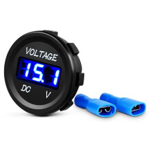 VoltmèTre D'Affichage de MèTre de Tension NuméRique de Panneau de 12V LED pour le Camion de Moto de VéHicule de Bateau ATV UTV Bleu