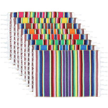 Mexican Table Place Mats,Mexican Assorted Placemats Mexican Party Wedding Decorations, Fringe Blanket Table Runner 12 x 16 Inch (Random Color