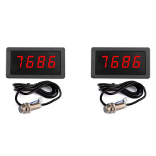 2X 9999RPM Tachometer Digital LED Counting Meter 8-24V Gauge Speed Meterwith NPN 5V Hall Magnet Sensor