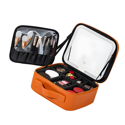 Waterproof Illuminated Makeup Organizers Durable PU-ZNS