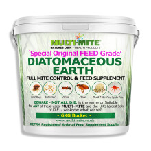 MULTI MITE 6KG Bucket Feed Grade DE Diatomaceous Earth Red Mite, Fleas