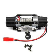 Dual Motor Metal Simulated Winch for 1/8 1/10 RC Crawler Car Axial SCX10 TRX4 RC4WD D90 KM2 Upgrade Parts,Black