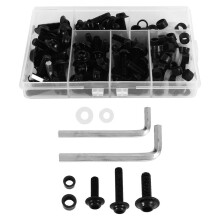 158 STÜCKE Universal Motorrad Verkleidungs Schrauben Muttern Kit Moto Karosserie Schrauben Schraube für YZF R1 R6 R3 2004-2008 (Schwarz)