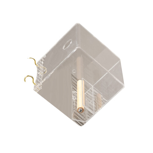 Bird Feeder Box for Parrots AntiSplash Feeding Box with Stand-L
