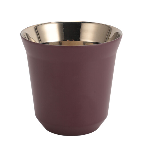 Double Wall Stainless Steel Demitasse Cup 80ml Reusable Purple Stackable 2