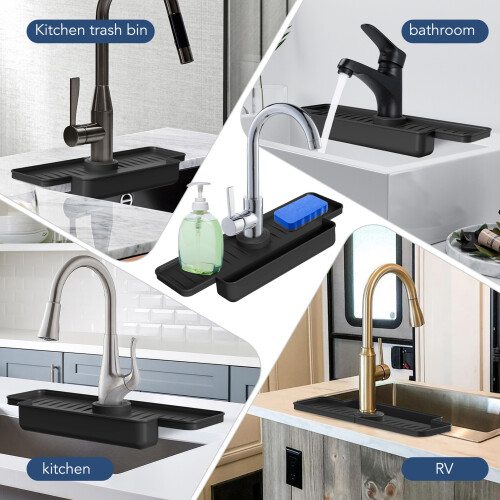 Flexibler Wasserhahn Abtropfer Silikon Schwarz