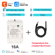 WiFi Energy Switch 16A/20A with Temp Monitoring, APP Control