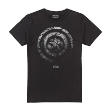 (M, Black) Captain America Mens Brick Shield Shield T-Shirt