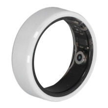 White Ceramic Smart Ring, 18mAh, Waterproof, Sleep & Fitness Tracker
