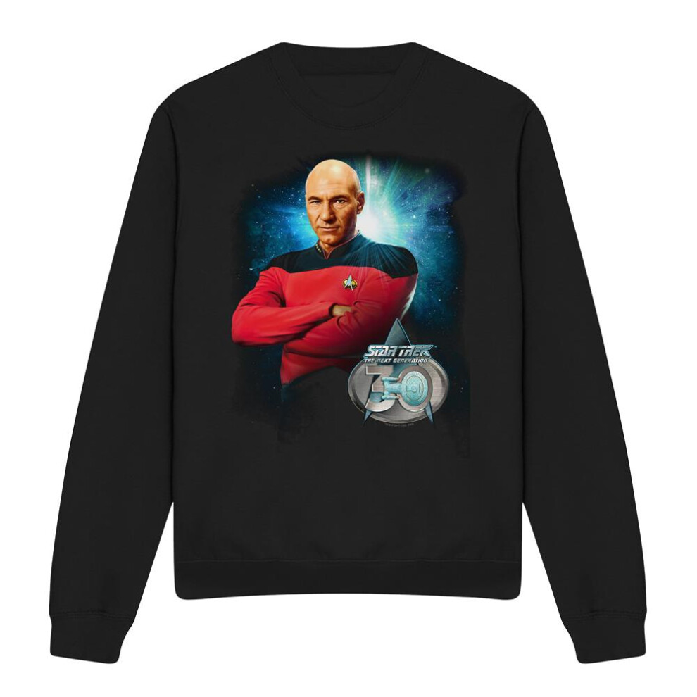 Star Trek (Xxl, ) Unisex Adult 30 Jean-Luc Picard Sweatshirt Black