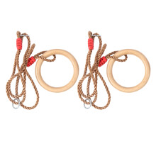 Sturdy Wooden Swing Rings, Muscle Coordination Tools For Fun Outdoor Play