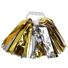 Metallic Cheer Hand Flower Pom Poms Ergonomic Design Soft Stripes Gift Option Fluffy Appearance Team Spirit Accessories For Sports Games And Stage